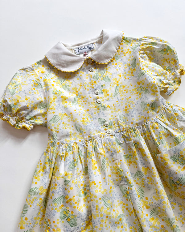 Jacadi Yellow Flower Cotton Dress 6Y