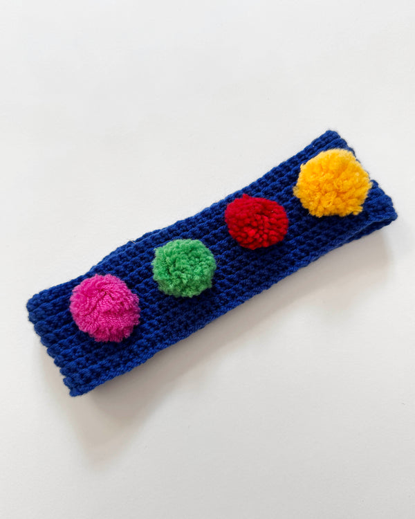 Handmade Merino Wool Pom Pom Headband 2-4Y