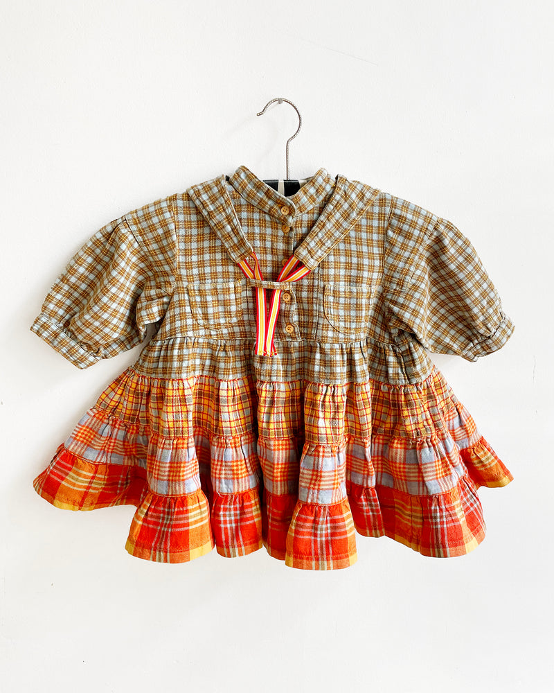 Vintage Oilily Patchwork Flannel Sailor Dress