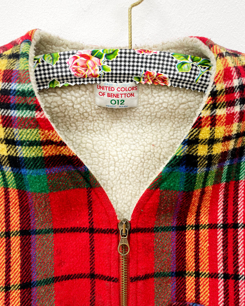 Vintage Benetton Fleece Lined Wool Blend Vest