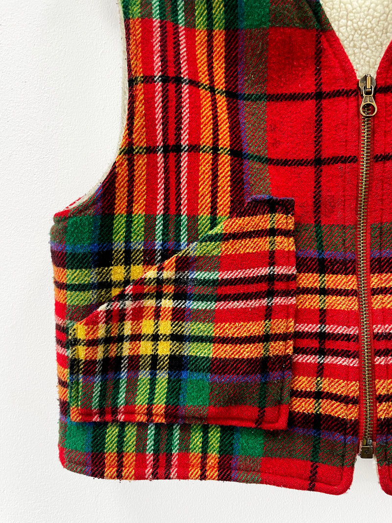 Vintage Benetton Fleece Lined Wool Blend Vest
