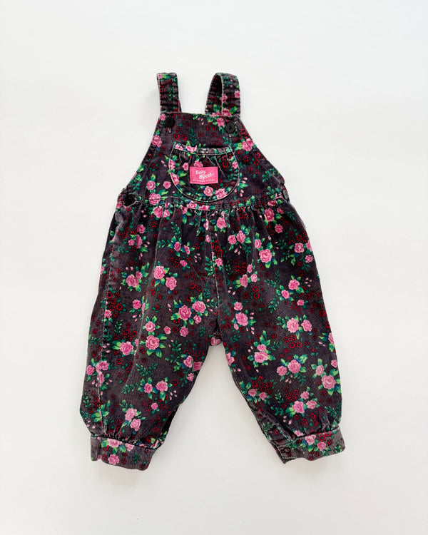 Vintage Oshkosh Floral Corduroy Bubble Romper