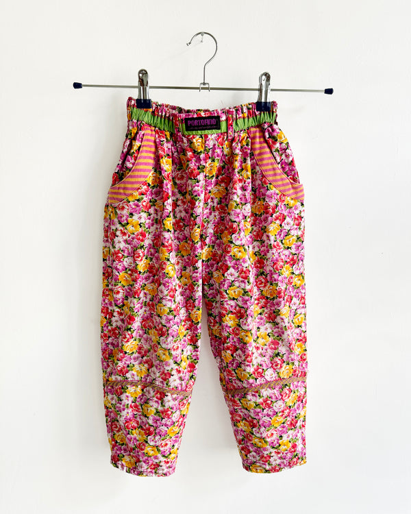 Vintage Floral Patchwork Trousers With Elastic Waist