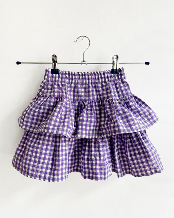 Vintage Gingham Seersucker Cotton Skirt