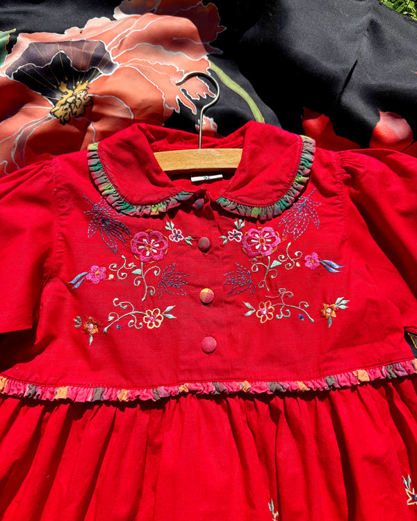 90s H&M Embroidered Cotton Dress 2Y
