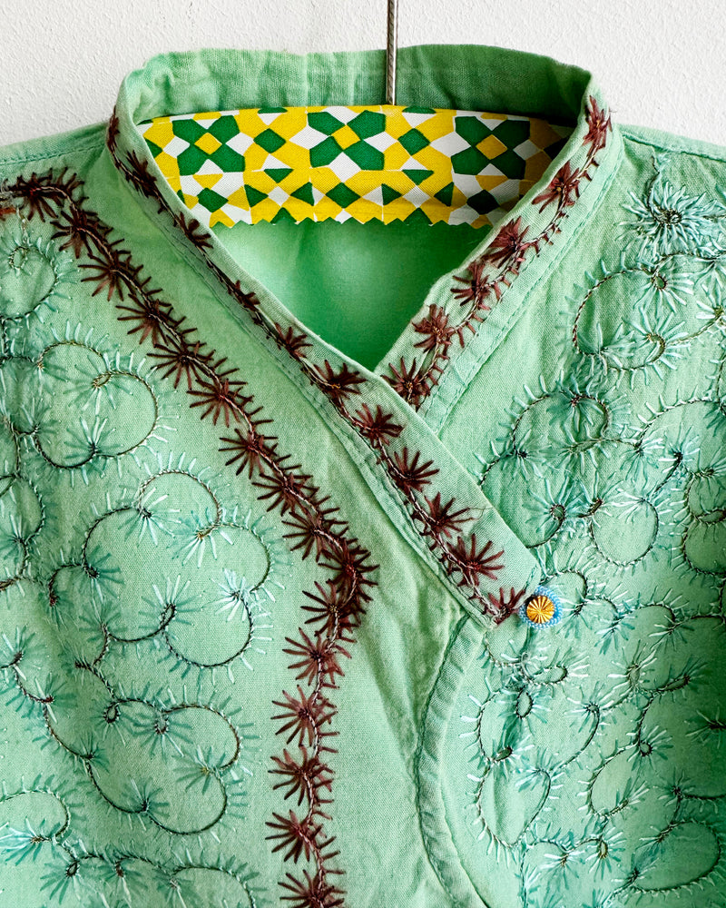 Hand-Embroidered Indian Cotton Blouse