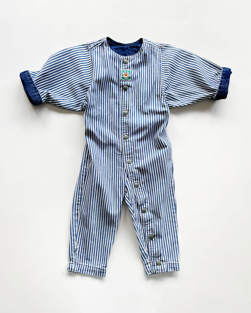 Vintage Levi's Striped Denim Jumpsuit 3T
