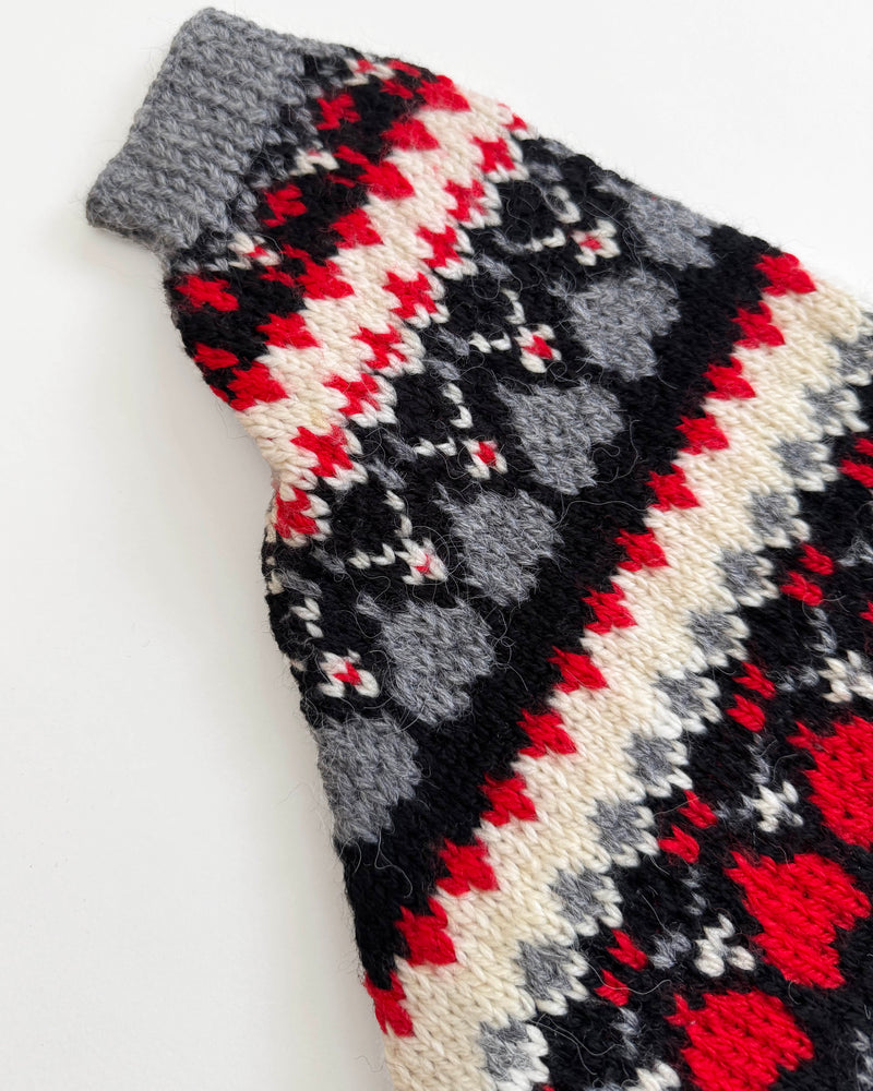 Handmade Jacquard Wool Poncho Cardigan 3Y