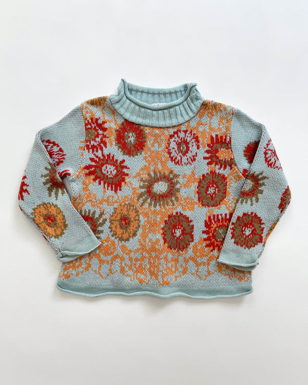 Jacquard Cotton Sweater 4Y