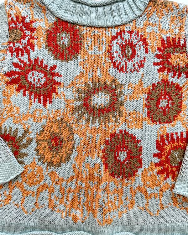 Jacquard Cotton Sweater 4Y
