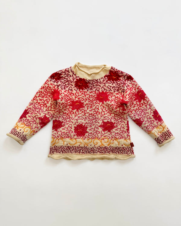 Kenzo Jacquard Wool Floral Sweater 4Y