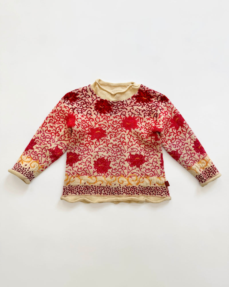 Kenzo Jacquard Wool Floral Sweater 4Y