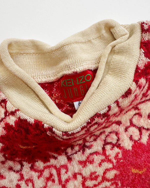 Kenzo Jacquard Wool Floral Sweater 4Y