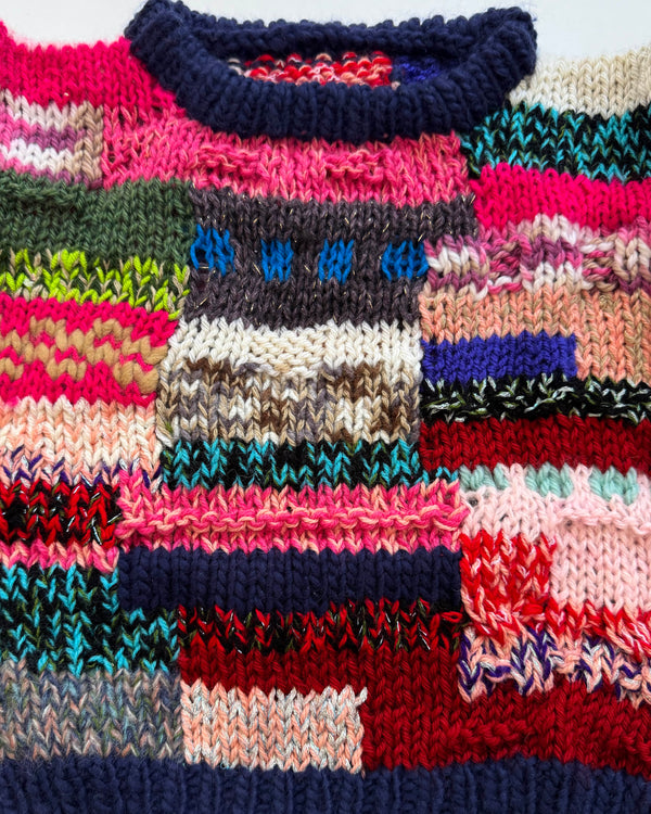 Handmade Wool Blend Scrap Yarn Sweater 2Y