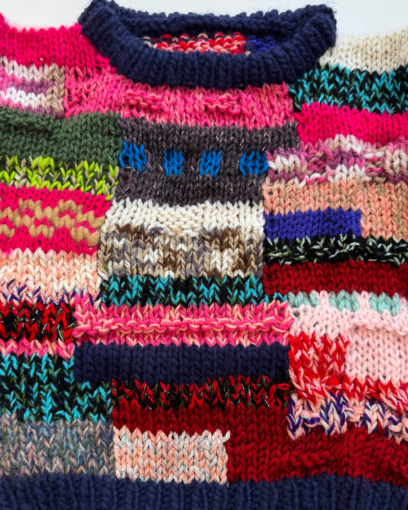 Handmade Wool Blend Scrap Yarn Sweater 2Y