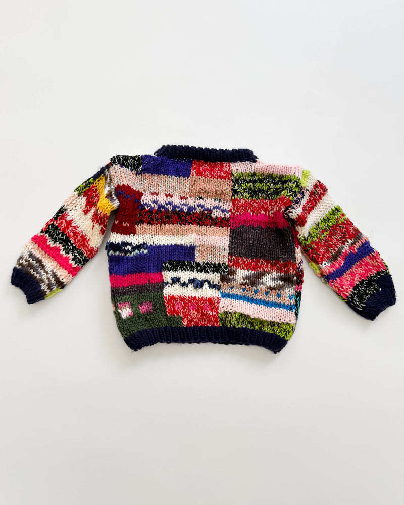 Handmade Wool Blend Scrap Yarn Sweater 2Y