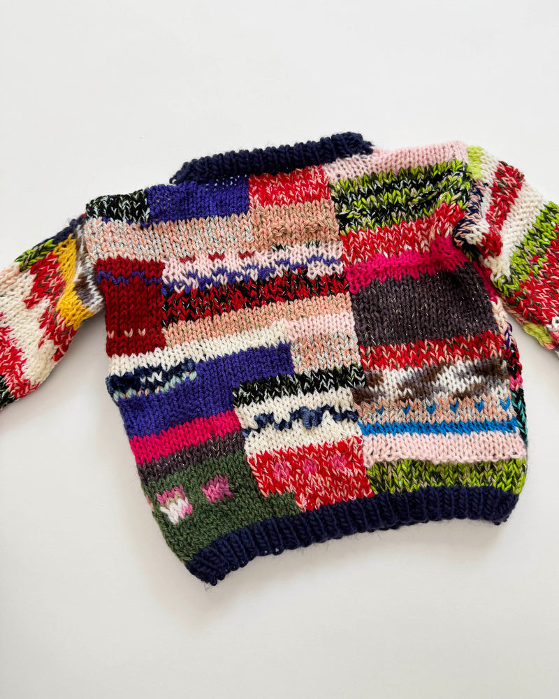 Handmade Wool Blend Scrap Yarn Sweater 2Y