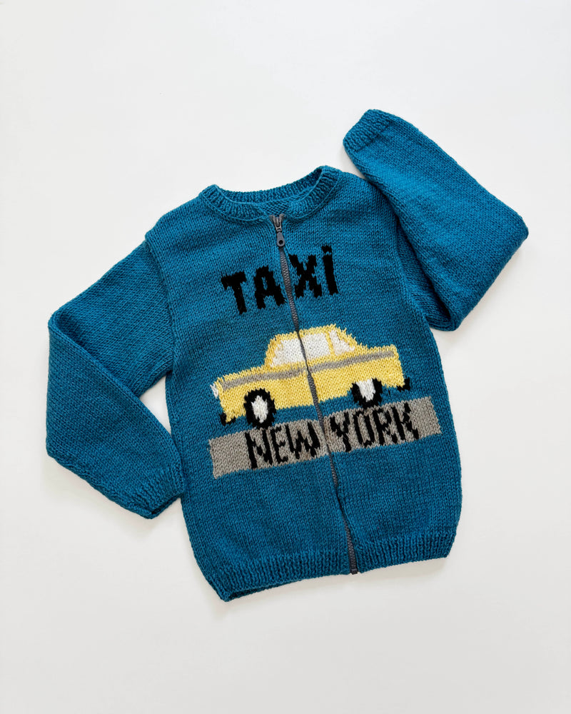 Handmade Taxi New York Wool Cardigan 7-8Y