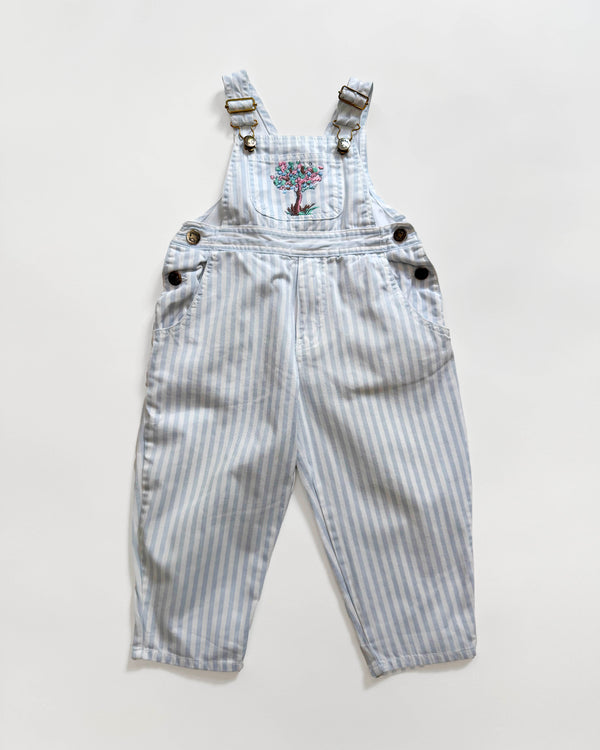 Jacadi Striped Embroidered Denim Overalls 3Y
