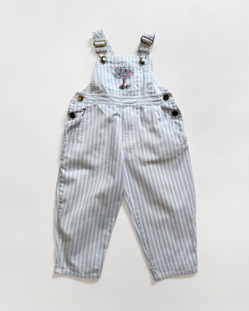 Jacadi Striped Embroidered Denim Overalls 3Y