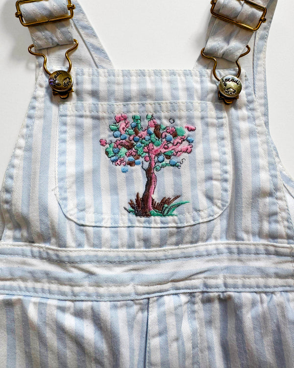 Jacadi Striped Embroidered Denim Overalls 3Y