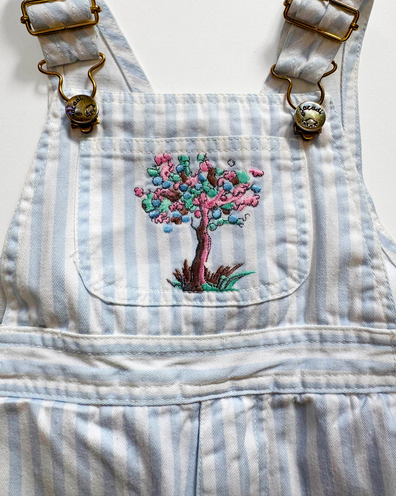 Jacadi Striped Embroidered Denim Overalls 3Y