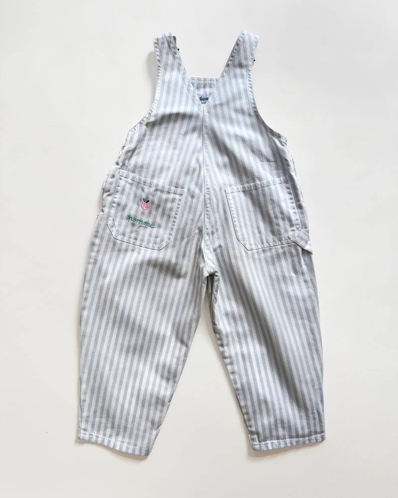 Jacadi Striped Embroidered Denim Overalls 3Y