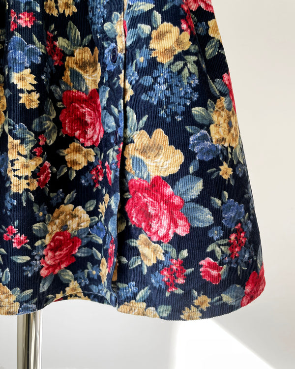 Vintage Floral Corduroy Dress
