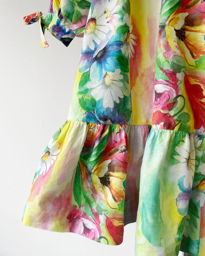 Vintage Floral Cotton Dress