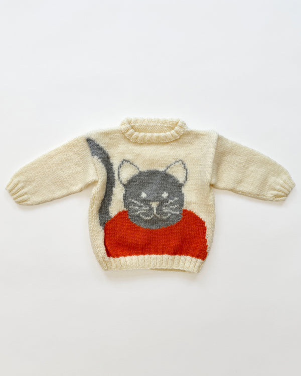 Handmade Cat Wool Blend Sweater