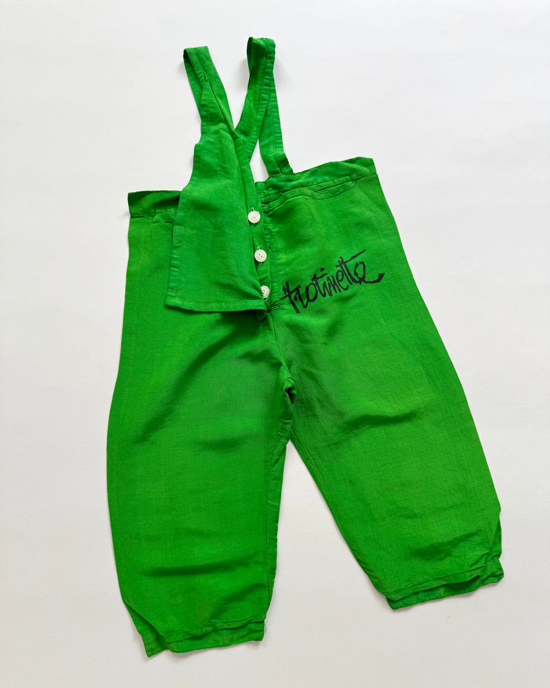Green Silk Blend Overalls 2Y