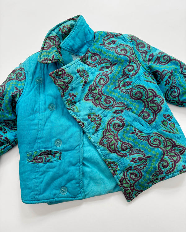 Padded Patchwork Cotton Jacket 6Y