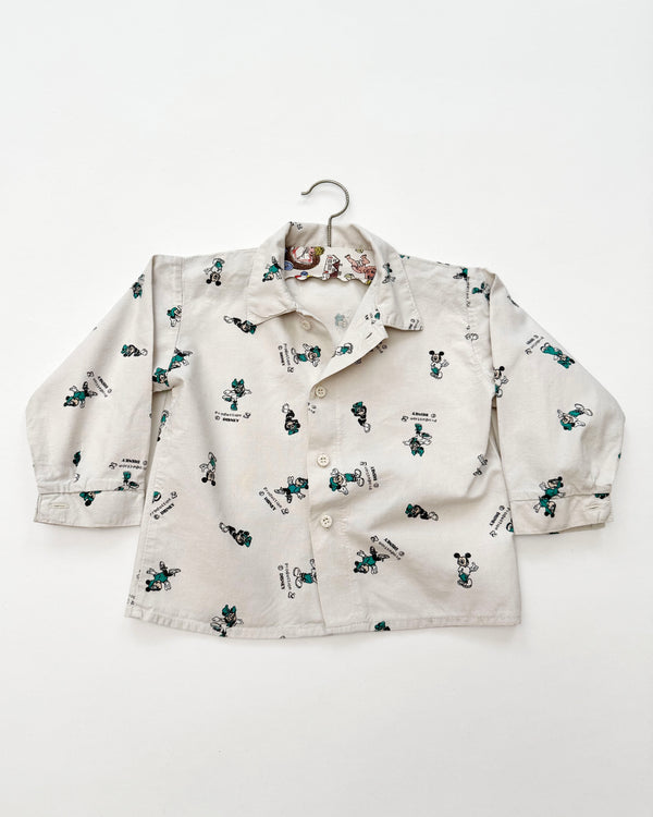 Vintage Mickey Mouse Cotton Shirt