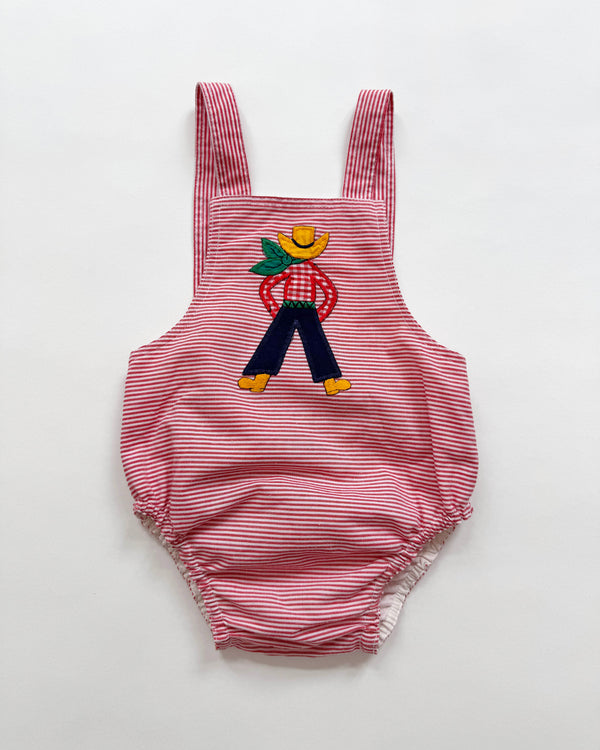 Cowboy Striped Cotton Romper 6-12M