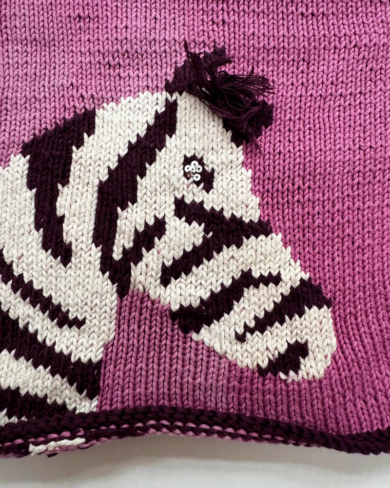 Handmade Zebra Friends Forever Cotton Sweater 18-24M