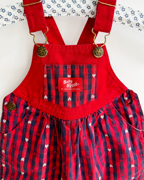 Vintage Oshkosh Hearts Overalls 6M