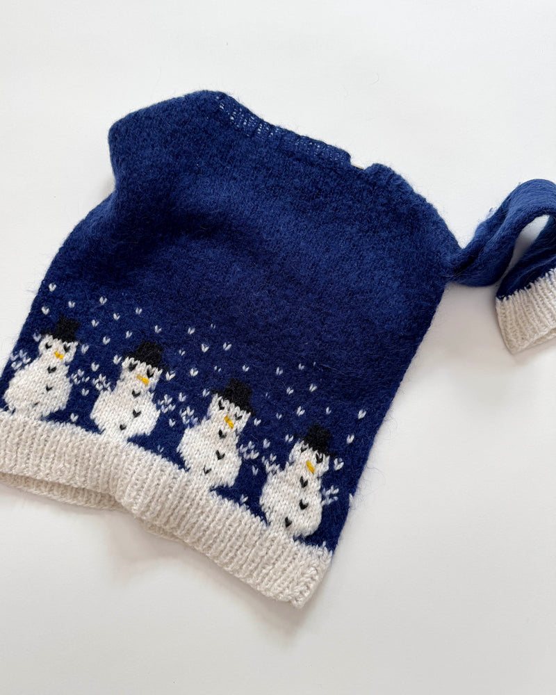 Handmade Mohair Snowman Sweater 6Y
