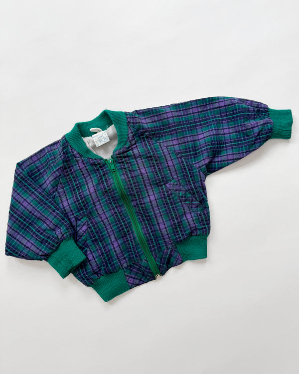 Seersucker Cotton Bomber Jacket 24M