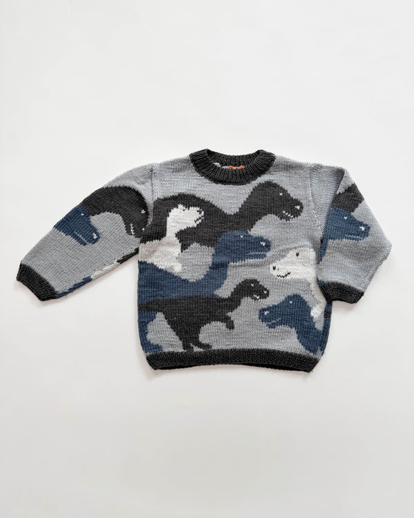 Handmade Dinosaur Wool Blend Sweater 5-6Y