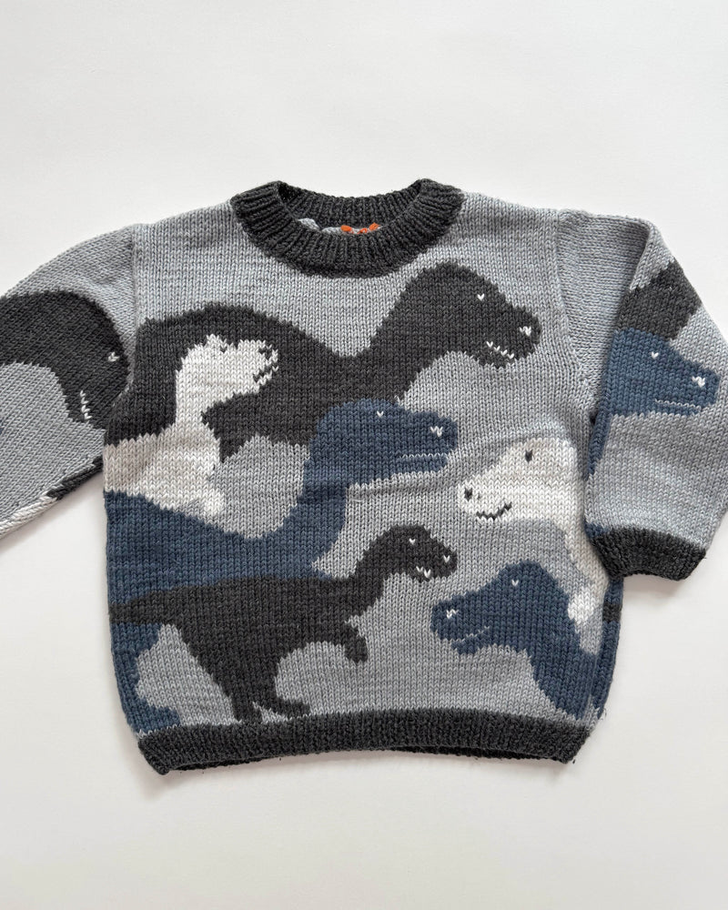 Handmade Dinosaur Wool Blend Sweater 5-6Y