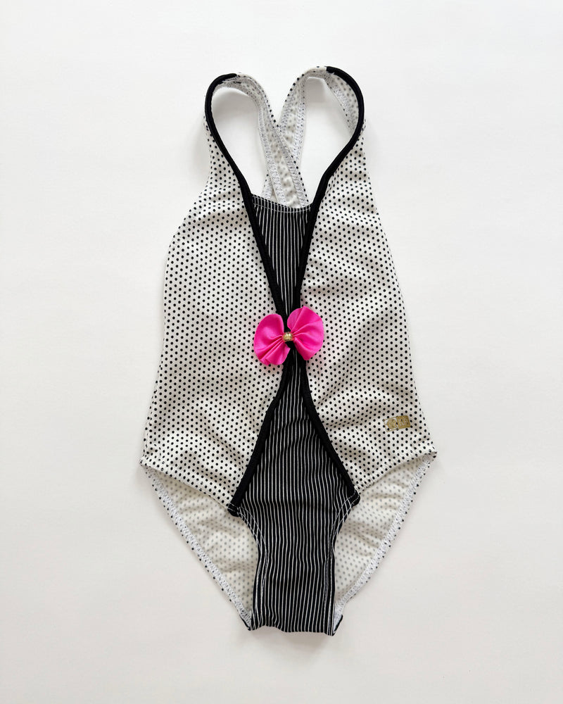 Polka Dot Bow Swimsuit 2Y