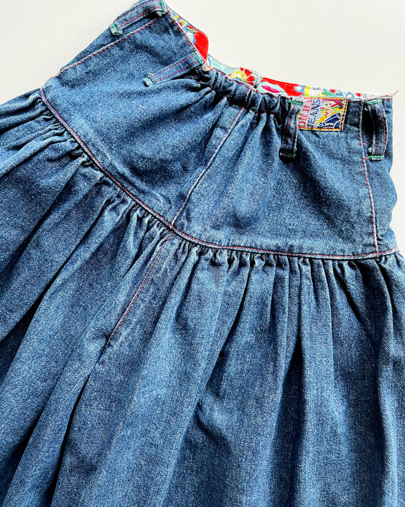 Vintage Oilily Cotton Lined Denim Culottes