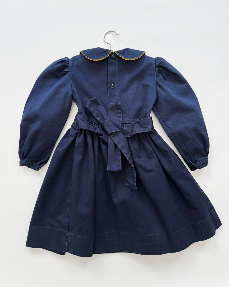 Hand-Smocked Denim Dress