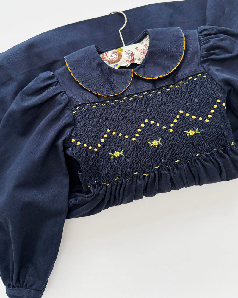 Hand-Smocked Denim Dress