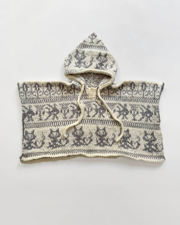 Lazy Cat Wool Poncho 2Y
