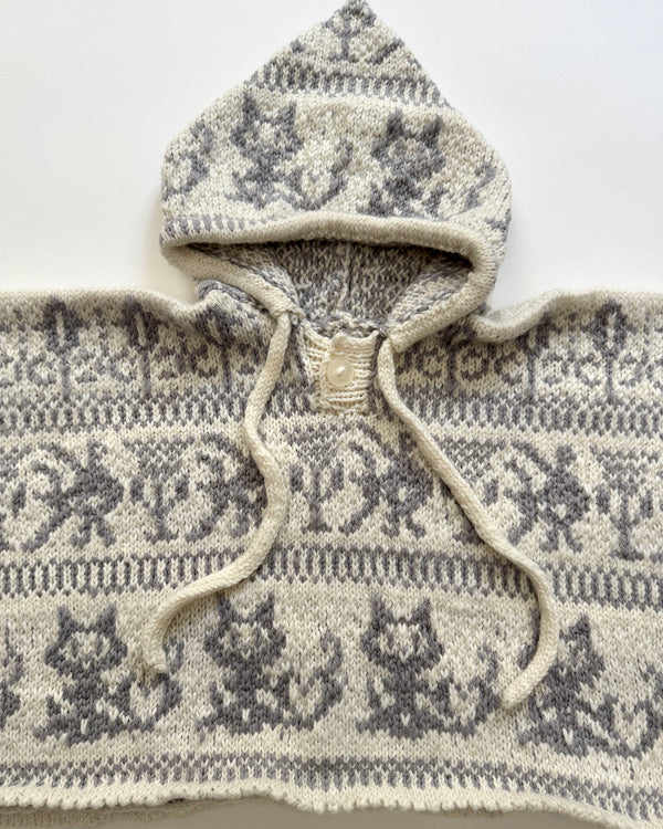 Lazy Cat Wool Poncho 2Y