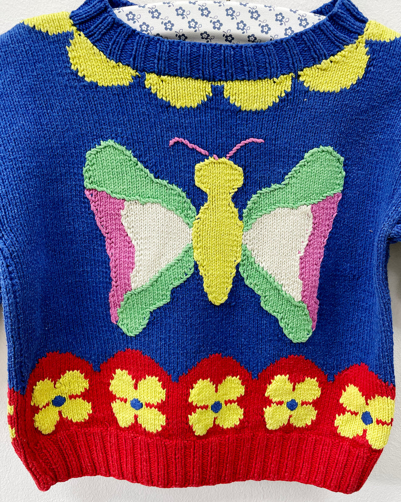 Handmade Vintage Butterfly Cotton Sweater