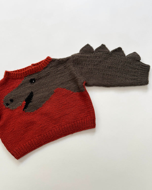 Handmade Dinosaur Wool Sweater 12M