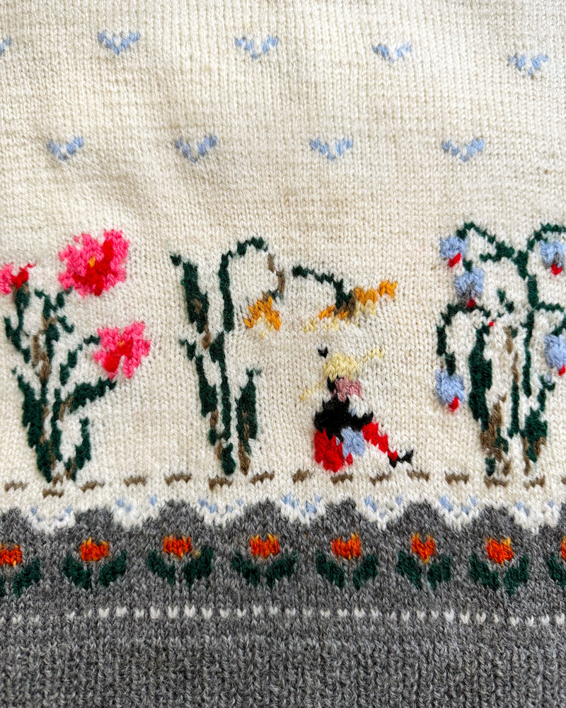Handmade Flower Child Wool Sweater 4-5Y