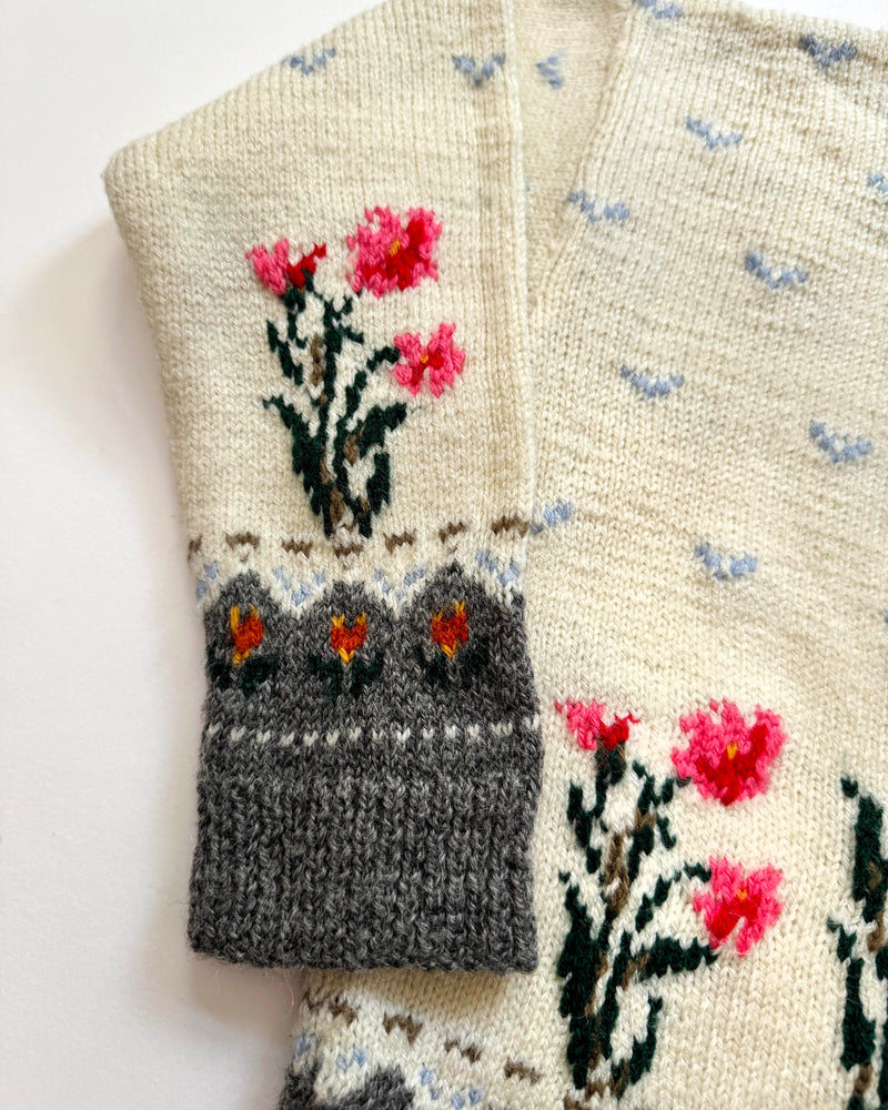 Handmade Flower Child Wool Sweater 4-5Y